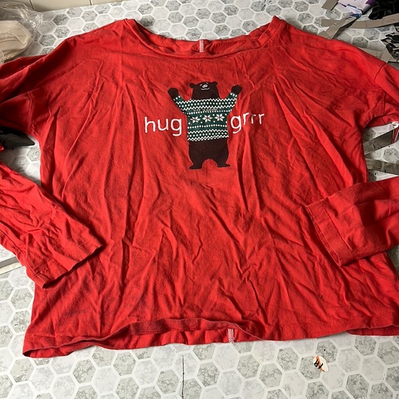 Life is Good Medium Red Long Sleeve Hug Grrr Bear T Shirt - Picture 1 of 6